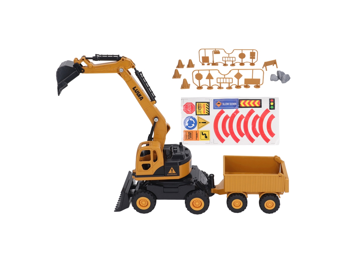 Walshlxq modelo de Escavadeira Rc 1:55 Brinquedo de Engenharia Simulada para Crianças Pequenas Escavadeira com Inércia Assistida