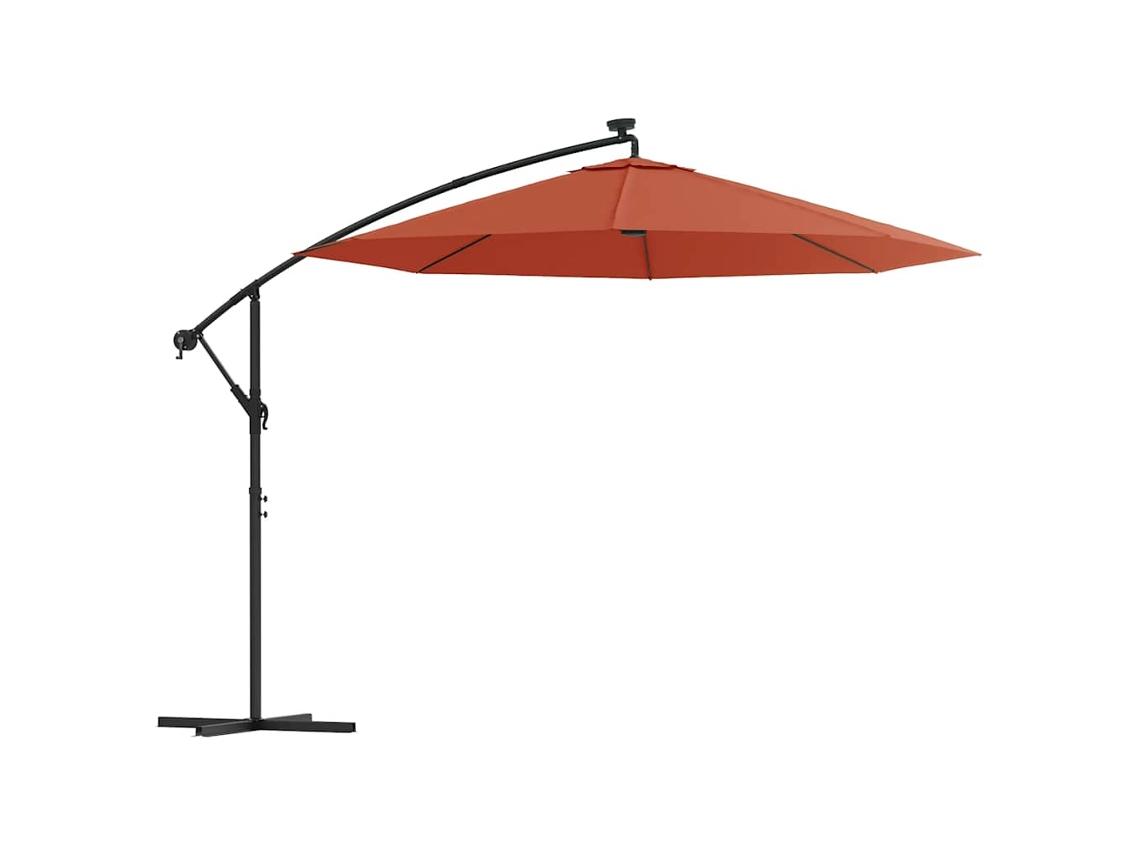 Guarda sol Cantilever de Jardim com Luzes Led e poste de Aço Terracotta MAISON EXCLUSIVE