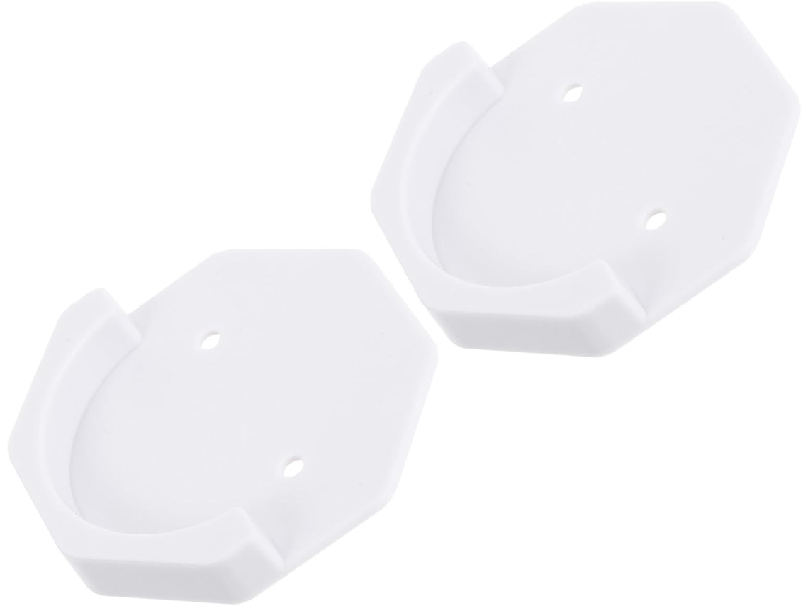 Conjunto De 2 Suportes Grandes Para Varão Cortina Em Abs Branco, Com Encaixe Redondo Fáceis De Limpar E Resistentes A