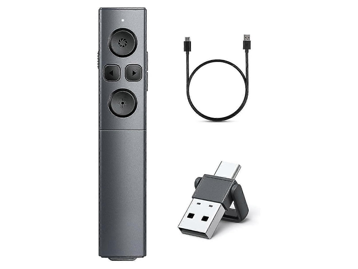 Controle Remoto De Apresentação 2 Em 1 Usb Tipo C, Recarregável E Sem Fio, Para Powerpo