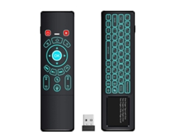 Teclado Sem Fio Mini Com Controle Remoto De Ar/touchpad/mouse Com Luz De Fundo Branca, Conexão 2.4ghz, Para Android Tv Box, Htpc, Iptv, Pc, Pad E Outr