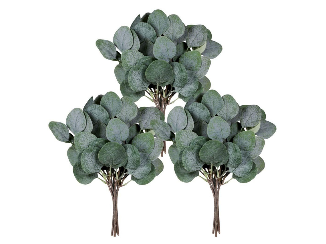 Laxiscreed Ramos De Eucalipto Artificial Com 18 Folhas Para Decoração Natural E Verde