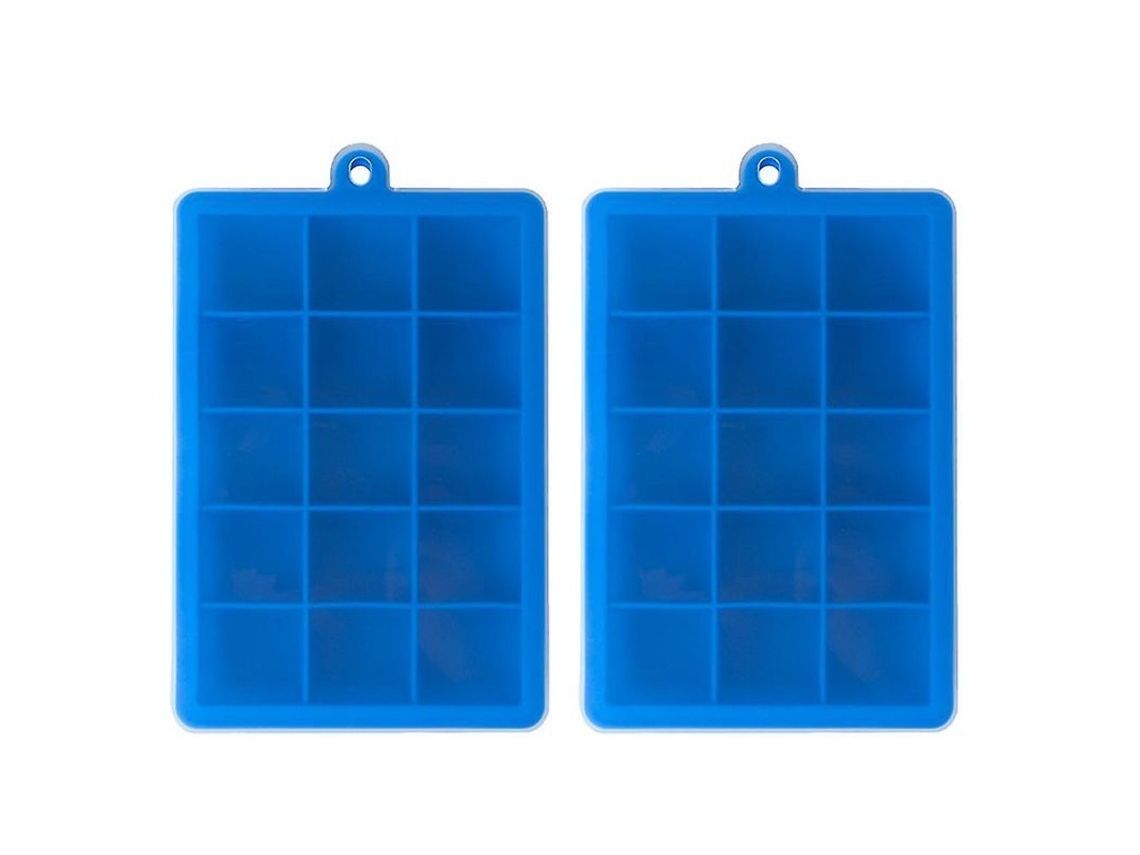Moldes De Gelo Versáteis Para Drinks, Café E Frutas - Design Elegante Com Tampa Selada Para Congelador Azul Marinho
