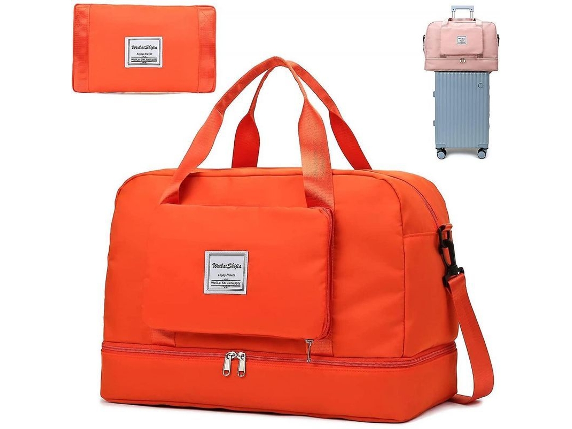 2026-bolsa De Viagem Plegável Knowledee Separação Seco/úmido Impermeável Grande Capacidade 20-35l Naranja