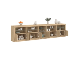Vidaxl Aparador Com Luzes Led 283x37x67 Cm Carvalho Sonoma