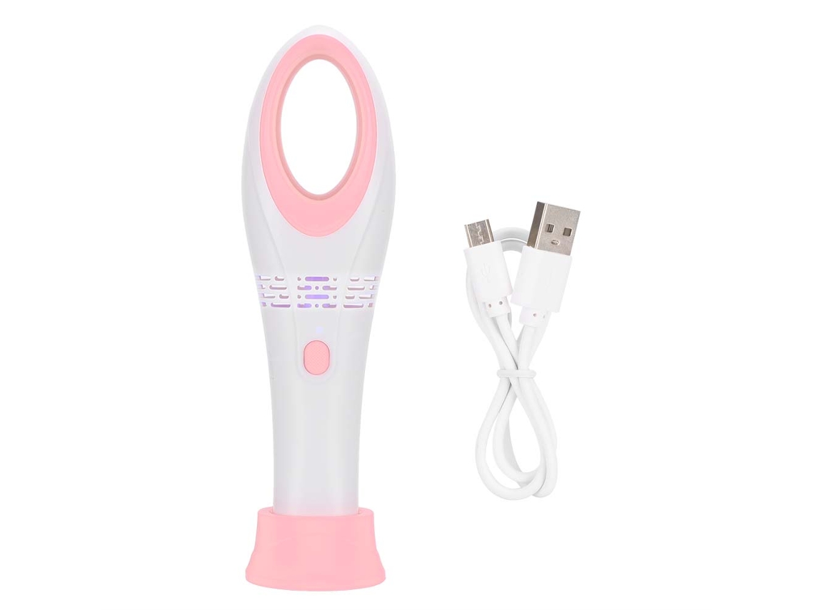 Ventilador Sem Lâmina Usb para Cílios Artificiais Rosa Branco