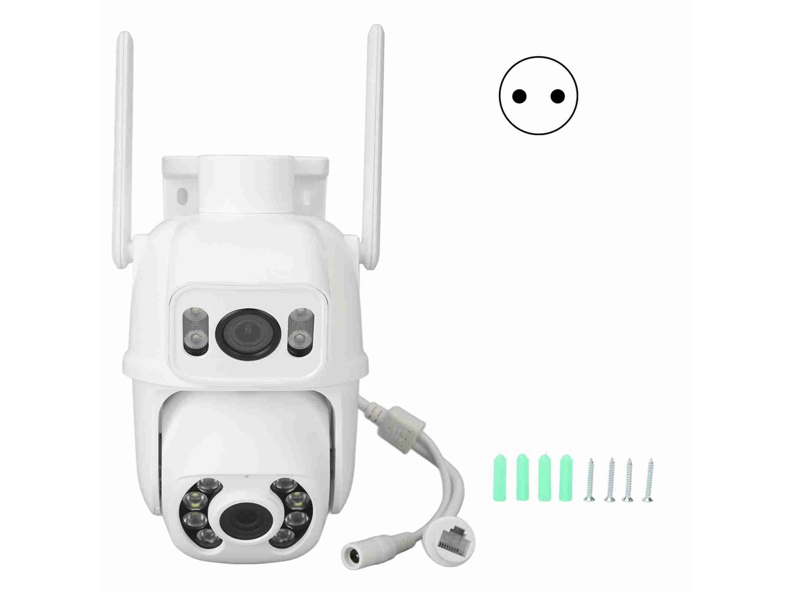 Câmera de Segurança Wifi 6mp Visão Noturna Hd Duas Lentes Detecção de Movimento Ip66 Externa Eu Plug