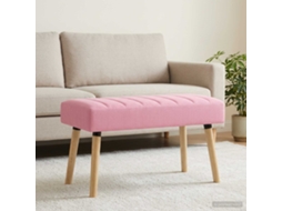 Vidaxl Banco Com Tufting Em Canal Rosa 80 X 40 X 46 Cm Tecido