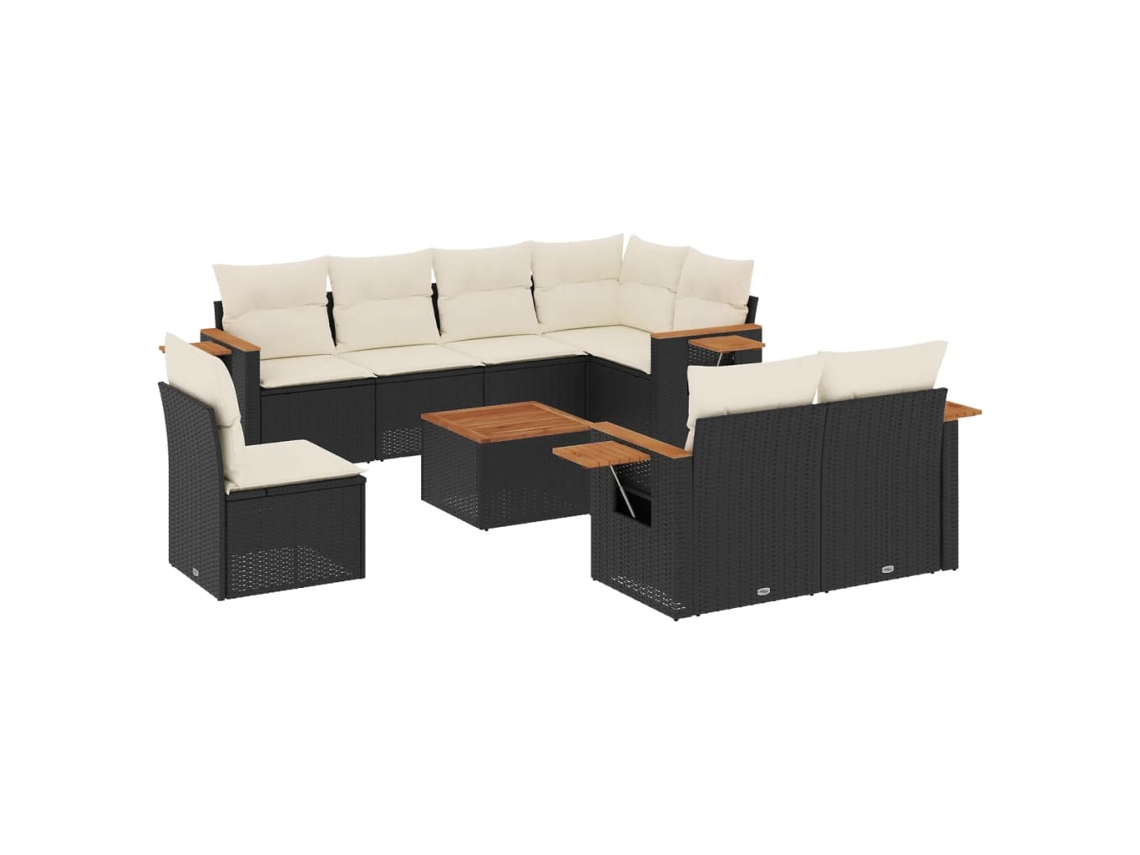 Garden Sofa Set, Garden Sofa Sets Vidaxl Preto Rattan / Vime (n/a)
