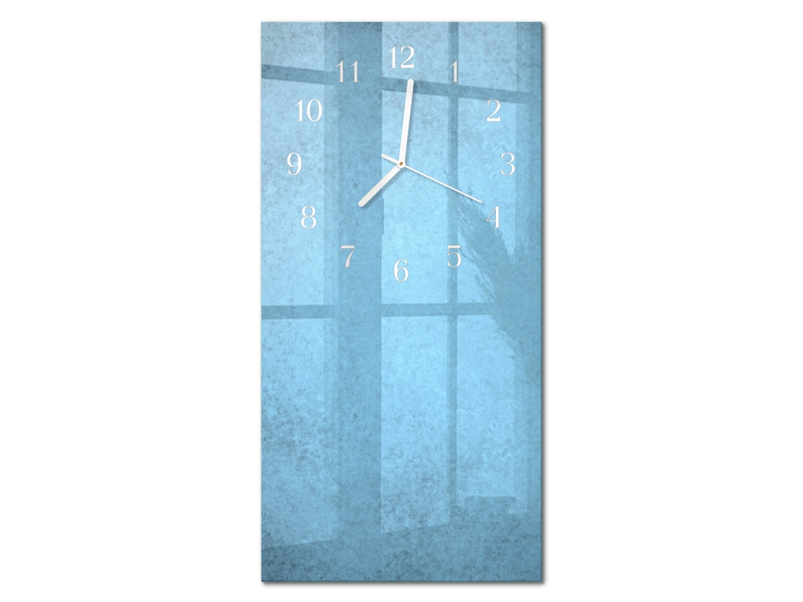 Relógio De Parede De Vidro Azul Espelharte (30x60 Cm)