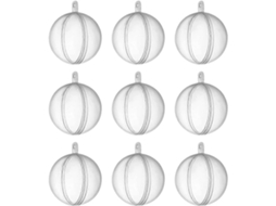Rebe 10 Enfeites de Natal Bolas Transparentes para Pendurar na Árvore, Decoração de Natal para Festas, Casamentos, Casa, Loja e Escritório