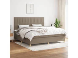 Vidaxl Cama Com Molas/colchão 200x200 Cm Tecido Castanho-acinzentado