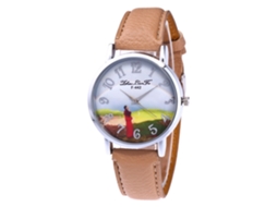 Reloj De Moda Casual Unisex Zhoulianfa De Cuarzo Con Correa De Cuero (amarillo Claro)