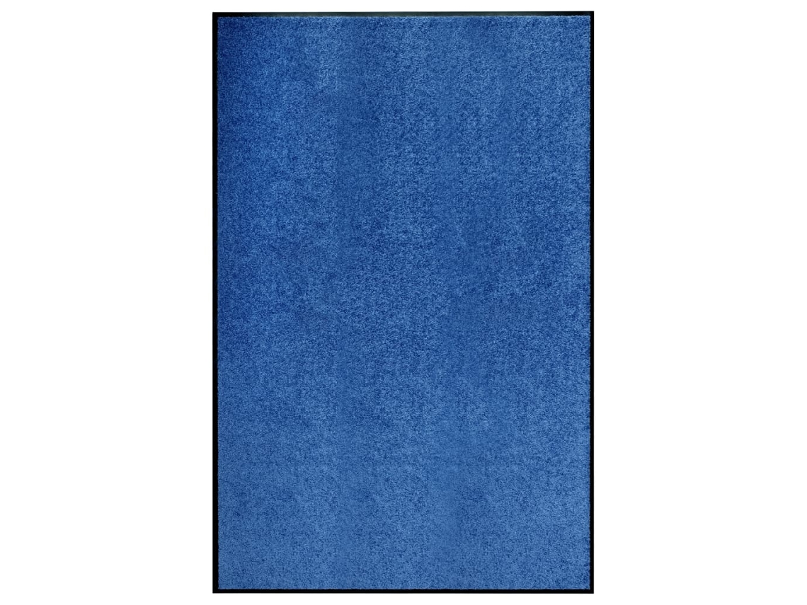 Vidaxl Tapete De Porta Lavável 120x180 Cm Azul