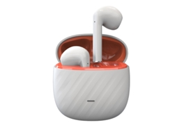 Fone de Ouvido Bluetooth com Bateria Ultra Longa SHAH ARPAN Branco Laranja