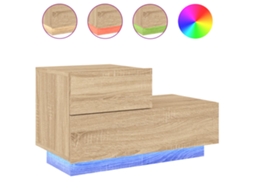 Bedside Cabinet, Bedside Cabinets Vidaxl Marrom Madeira Processada (n/a)