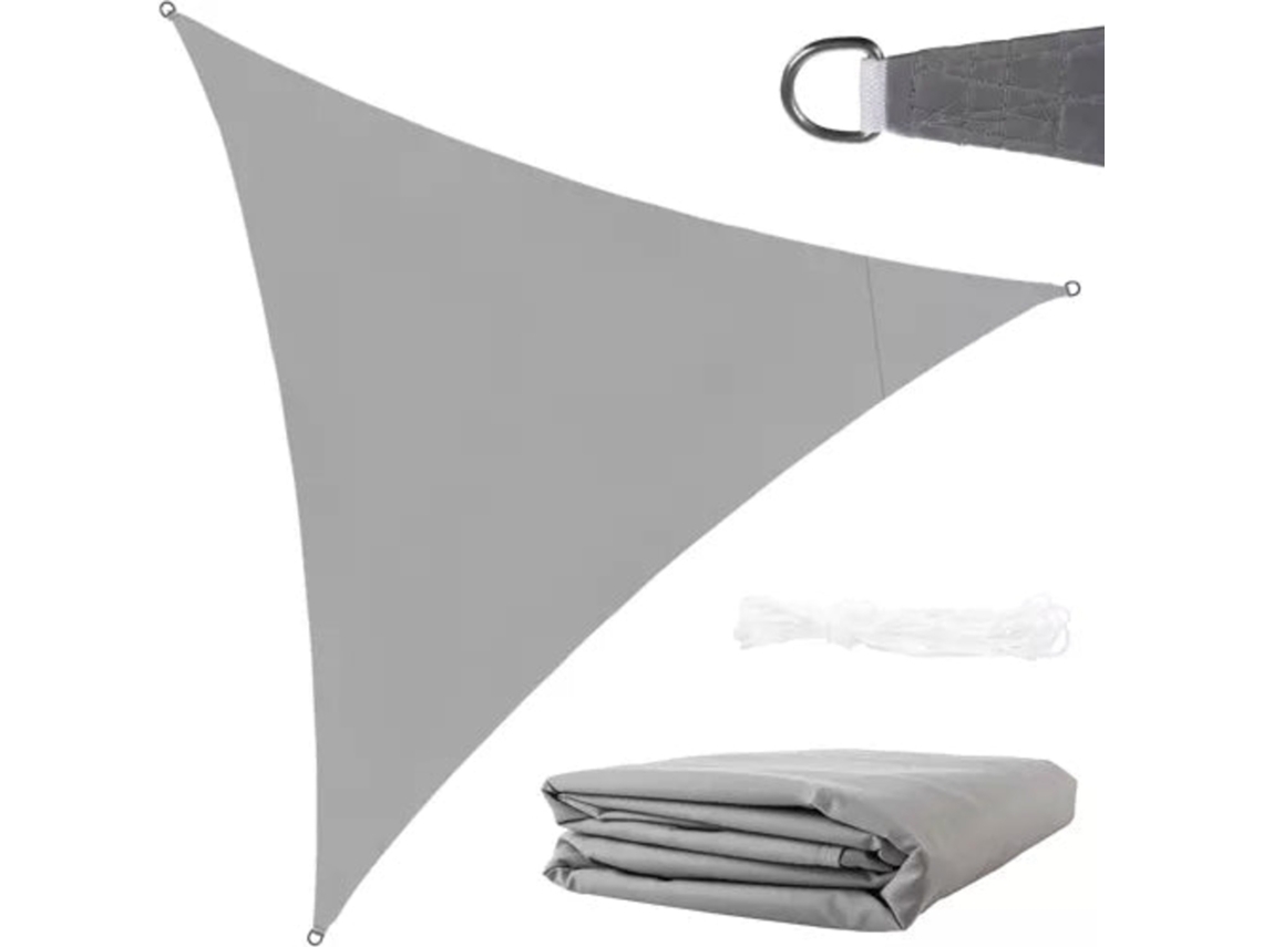 Vela Solar Triangular Cinza 3x3x3m Com Proteção Uv