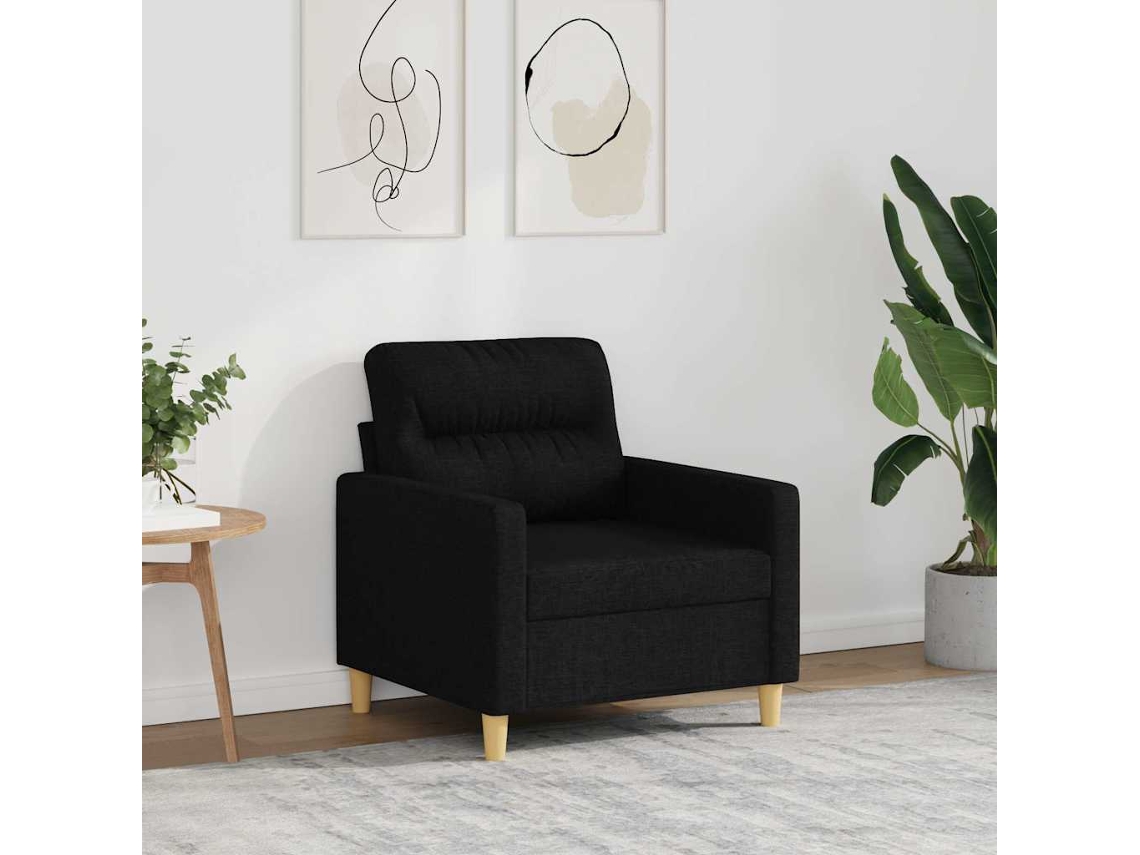 Vidaxl Poltrona 60 Cm Tecido Preto