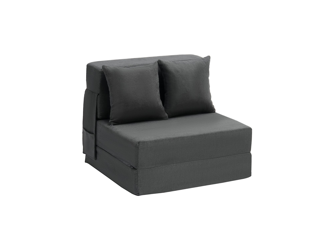 Vevor Sofá-cama Dobrável 3 Em 1 1860 X 730 X 150 Mm Com 2 Almofadas, Cinza Escuro