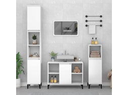 Vidaxl Armário De Lavatório 80x33x60 Cm Derivados De Madeira Branco