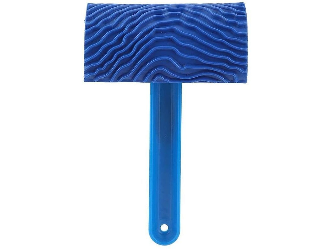 Rodillo De Pintura Com Padrão De Madeira Azul Gravado Para Decoração De Paredes Ferramenta Diy