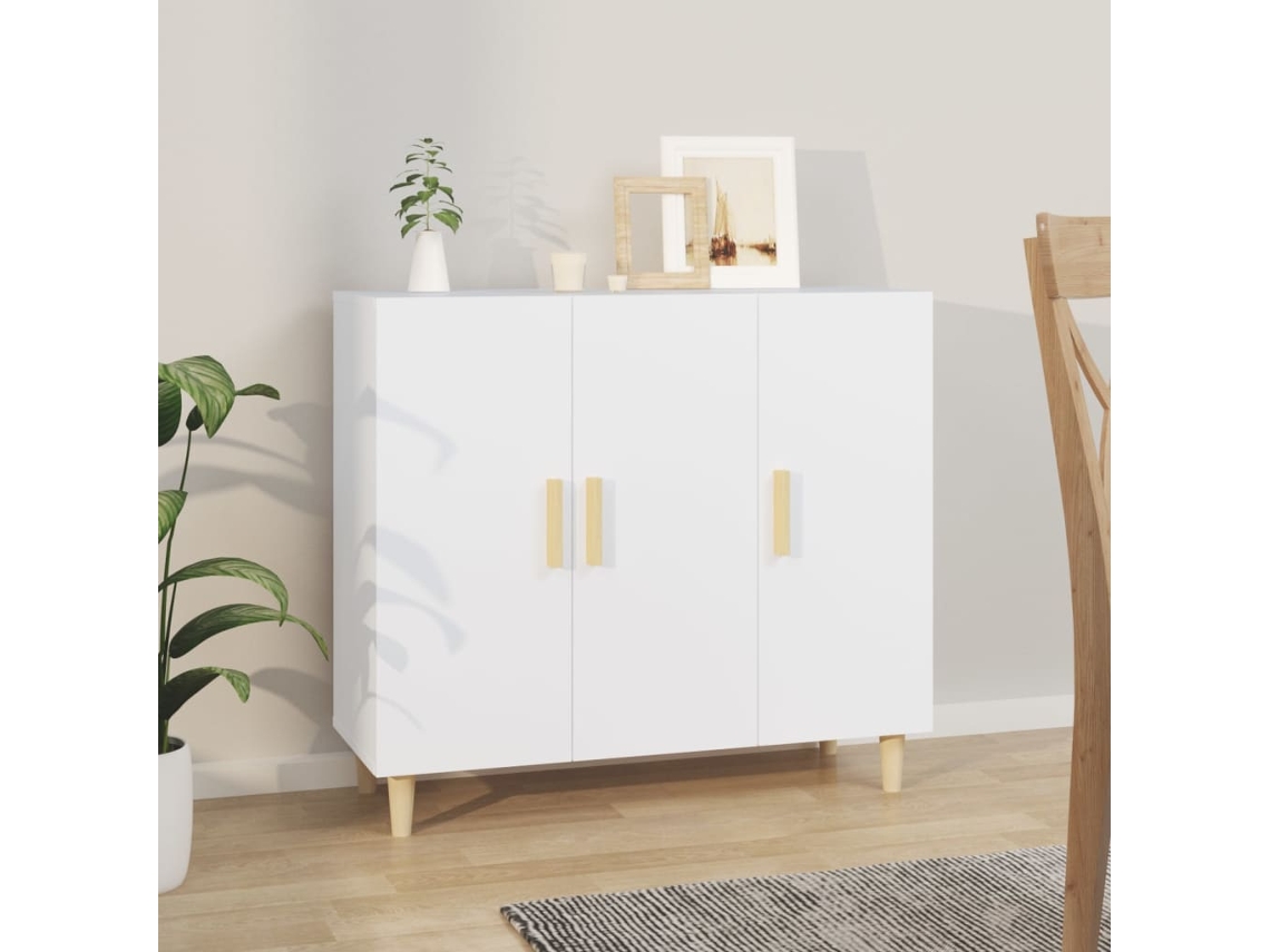 Vidaxl Aparador 90x34x80 Cm Derivados De Madeira Branco