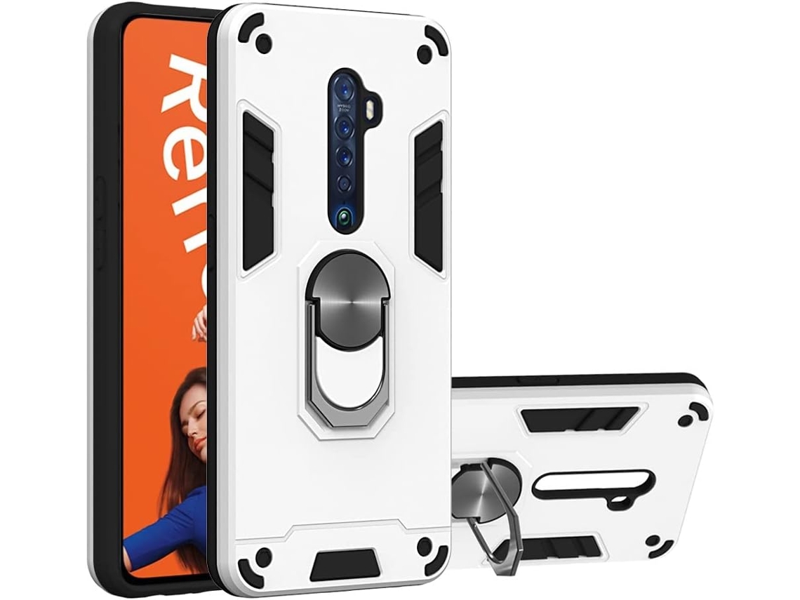 Capa Militar Carro Protetora para Oppo Reno 2 HONGWE. Anti-Choque Magnética Prateado