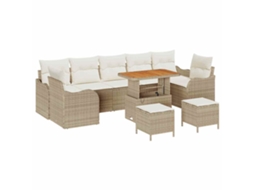 Maison Exclusive - Conjunto De Sofá De Jardim Com Almofada 10 Pcs Bege E Creme