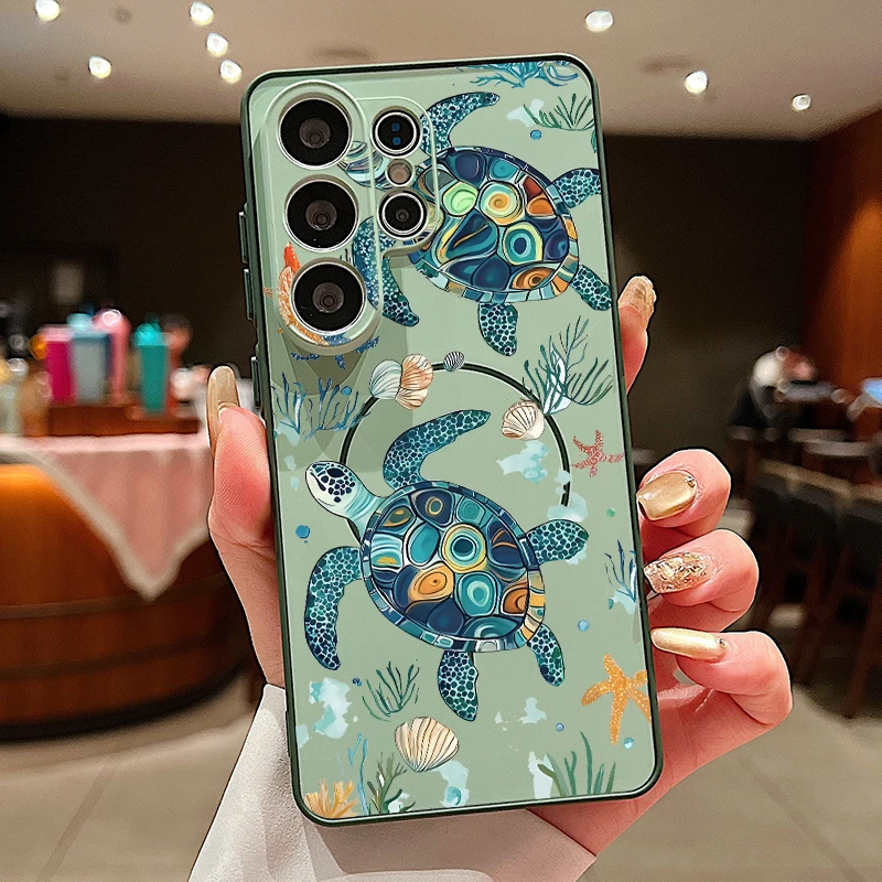 Capa Magnética Para Celular Samsung Galaxy A54 Com Estampa De Água-viva (verde)