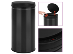 Vidaxl Caixote Do Lixo Com Sensor Automático 70 L Aço Carbono Preto
