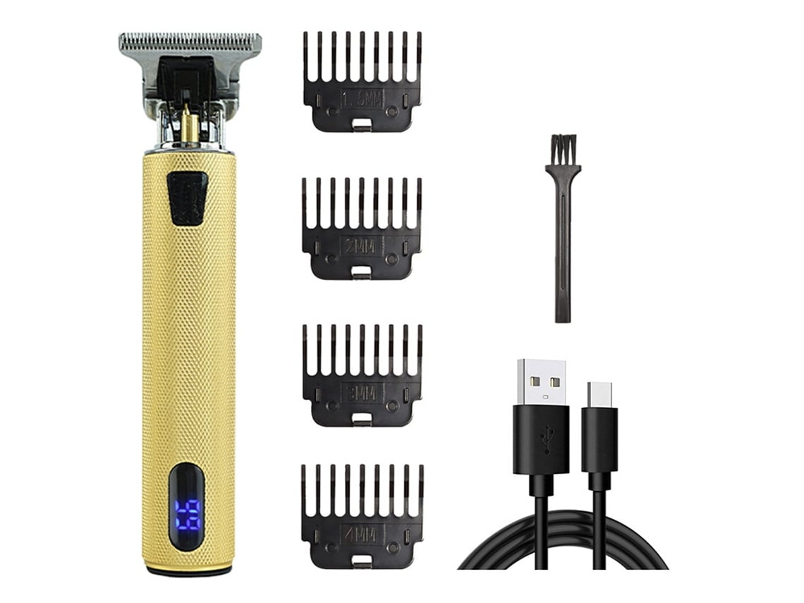 Aparador De Cabelo Masculino Aparador De Cabelo Profissional Recarregável Sem Fio Kit De Cuidados Para Homens Presente Ouro*