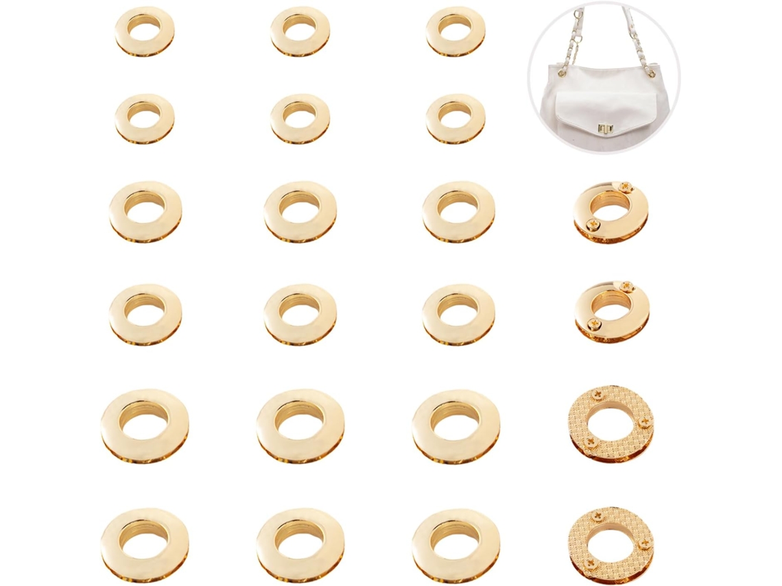 Conjunto De 24 Ilhós Liga Metálica 10,5/13,8/16 Mm Com Rosca, Ideais