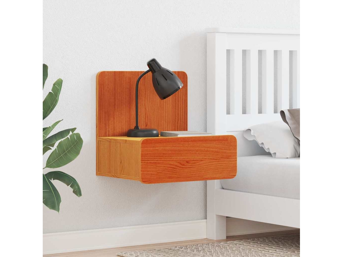 Vidaxl Mesa-de-cabeceira Com Gaveta Marrom Cera 44 X 32,5 X 40 Cm