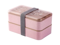 Caixa de Almoço Bento 2 Andares Sem BPA Nova Line Reutilizável Talheres