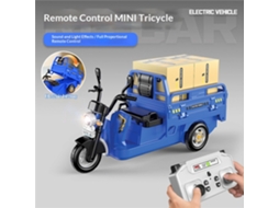 Mini Triciclo Rc Vermelho 2.4g Infantil Controle Remoto Som Luz Led Três Movimentos Enfeite Caminhão Brinquedo Presente MDUG
