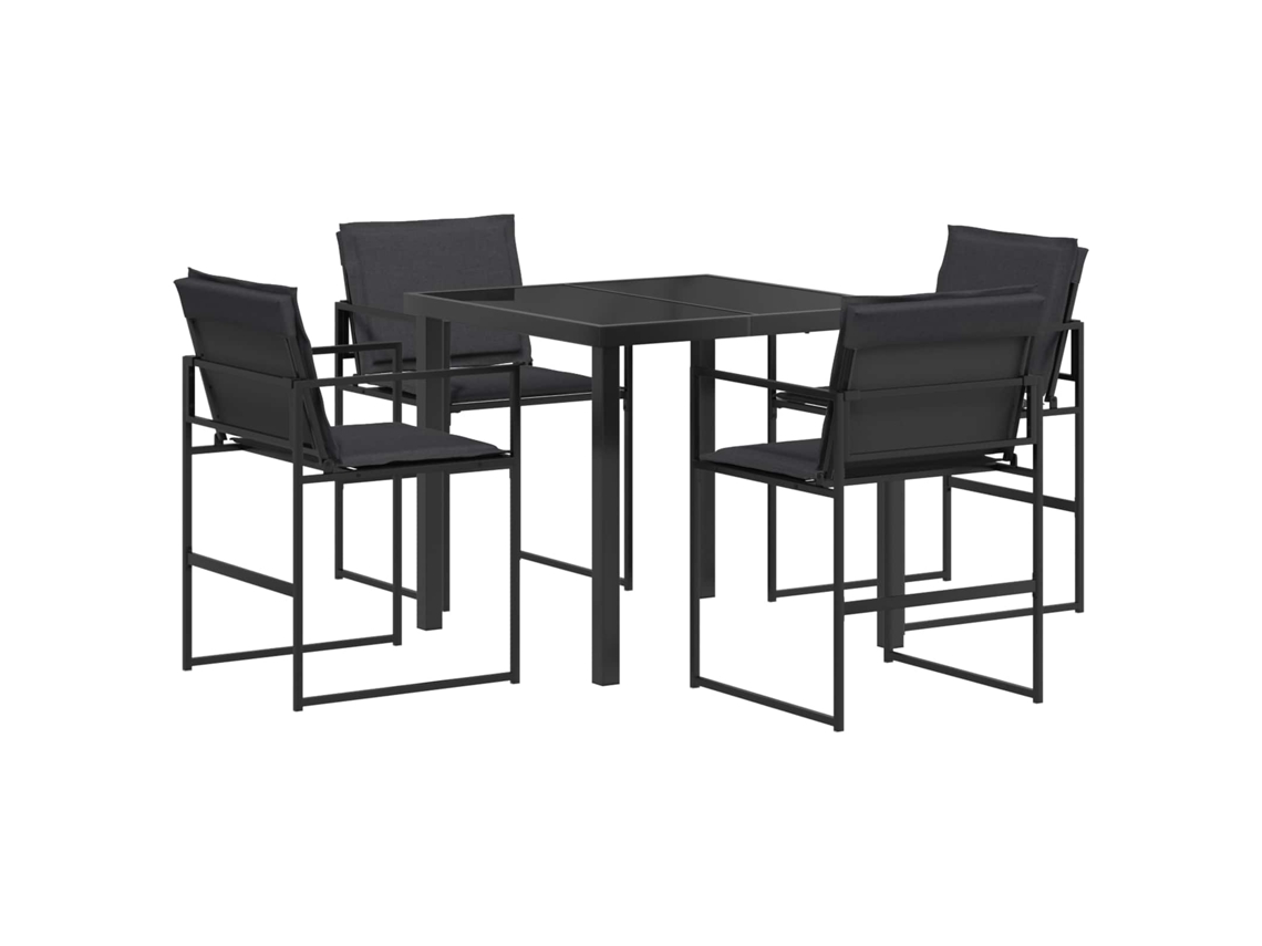 Maison Exclusive - Conjunto De Jantar Para Jardim 5 Pcs Preto E Cinza Escuro