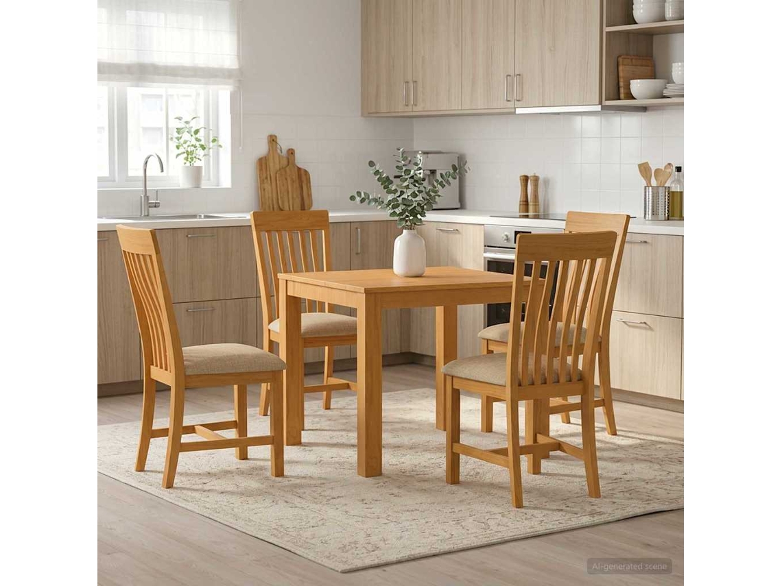 Vidaxl Conjunto De Sala De Jantar 5 Unid. Bege