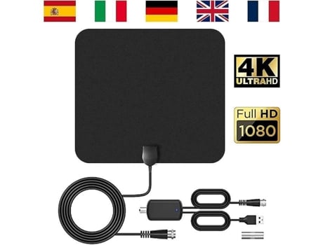 Antenna Tv Interior Poderosa Audburn 120km Canais Hd Gratuitos Para Sempre Aburnudrey