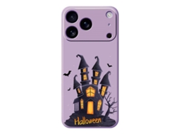 Capa Para Iphone 17 Pro Com Estampa De Castelo De Halloween Em Tpu - Roxa