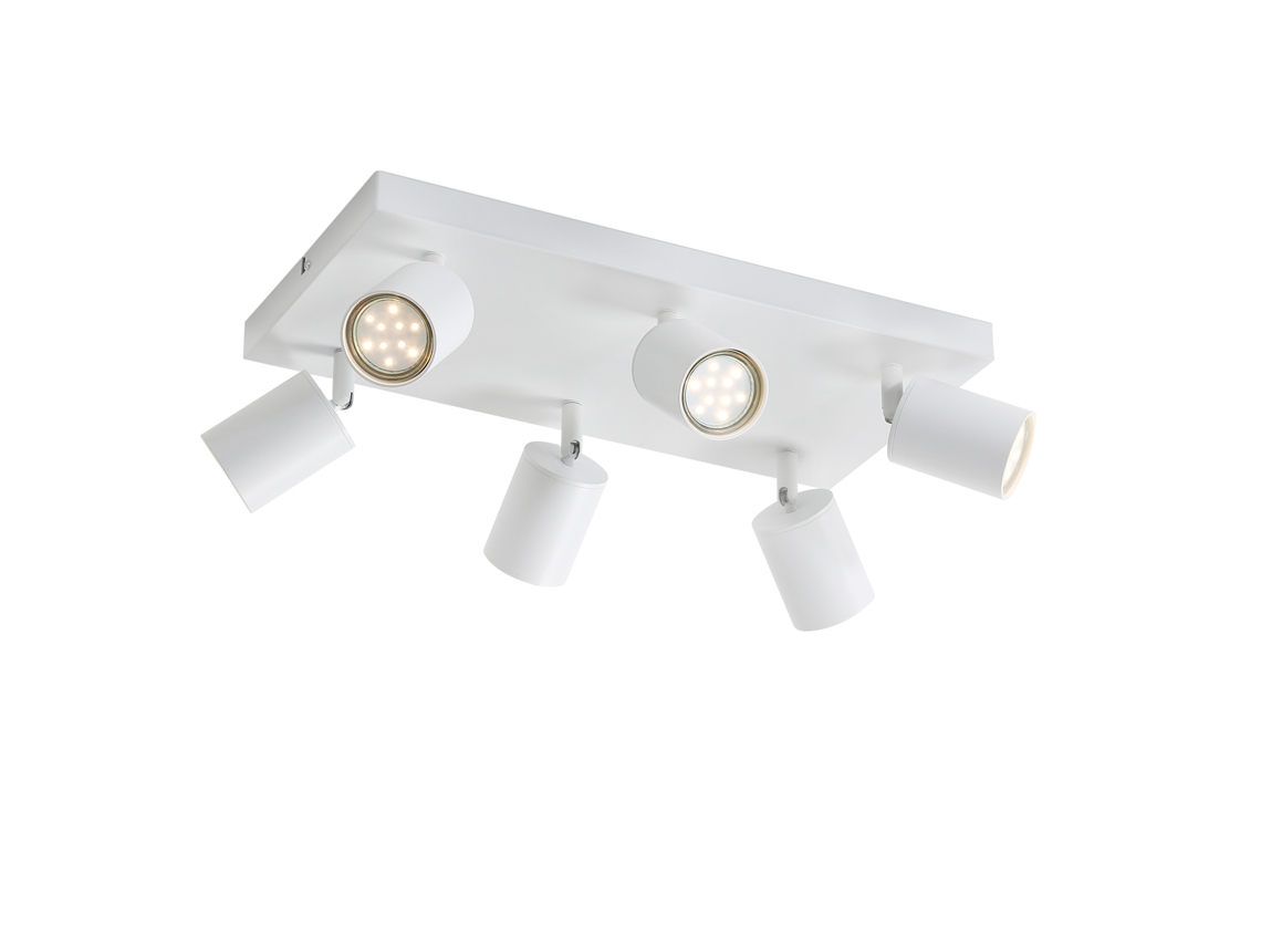 Luz de Teto 6 Pontos Gu10 Brancos Ajustáveis ​​330 Parede Industrial Moderna para Sala Estar Quarto Cozinha Sem Lâmpada NETTLIFE