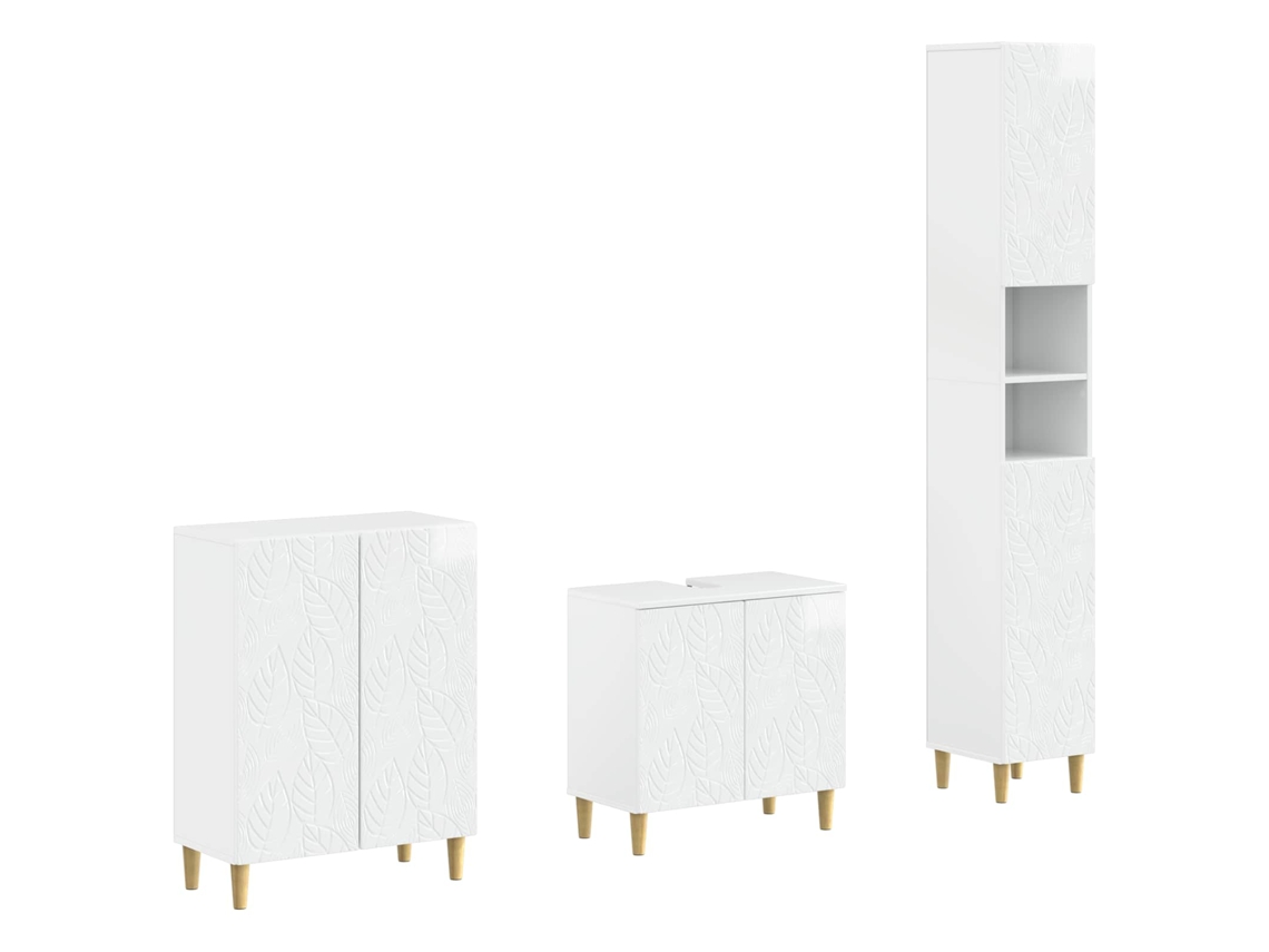Vidaxl Conjunto De Armários Para Banheiro Com 3 Peças Delft