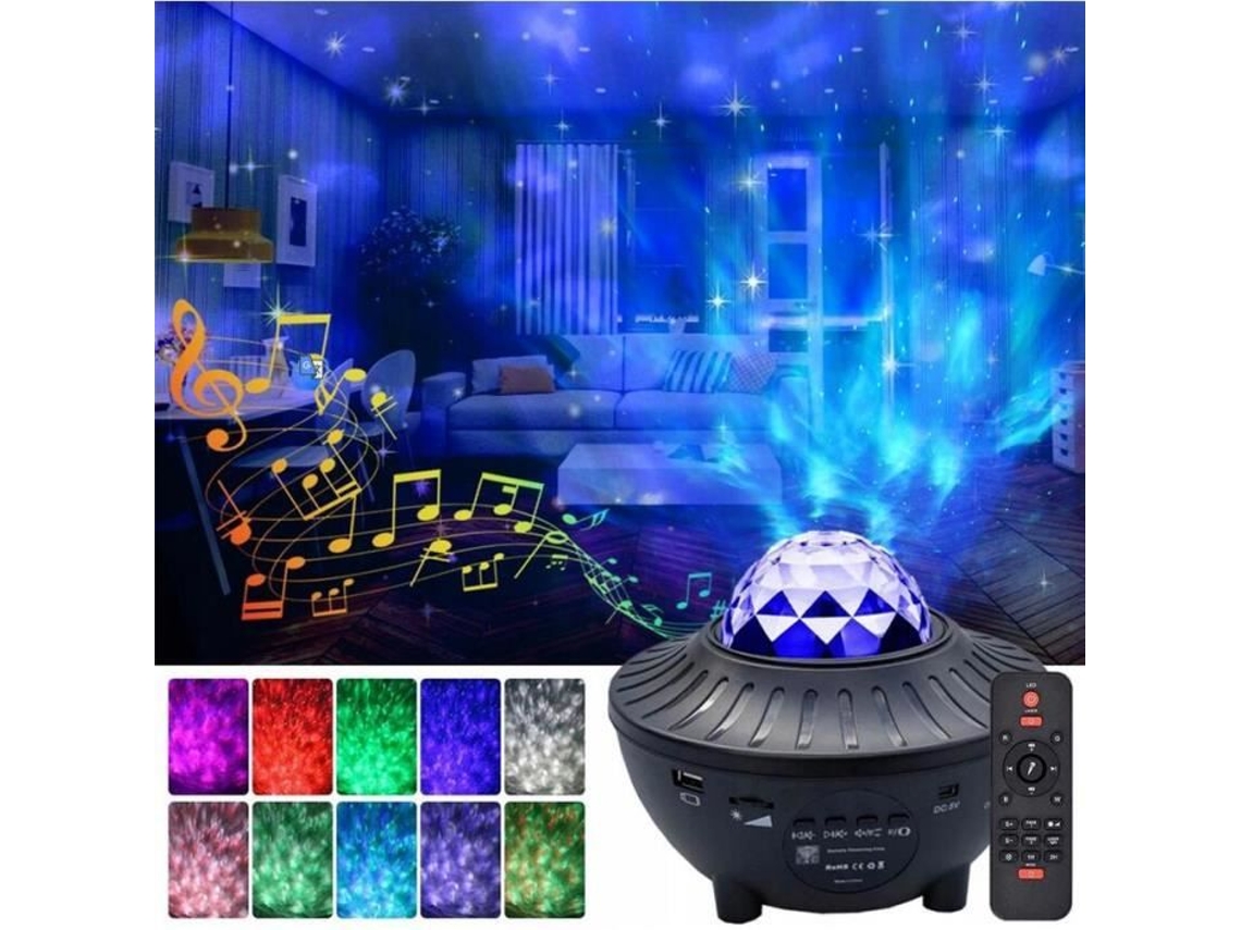 Luz Noturna a Laser para Bebê com Projetor de Estrelas, Luz Noturna Led com Música Conectada e Projeção de Luz Efeito Céu Estrelado BRILVIBERA