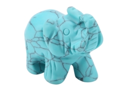 Figurinha de Elefante de Pedra Natural Esculpida 1,5 Polegadas Decoração Casa (02)