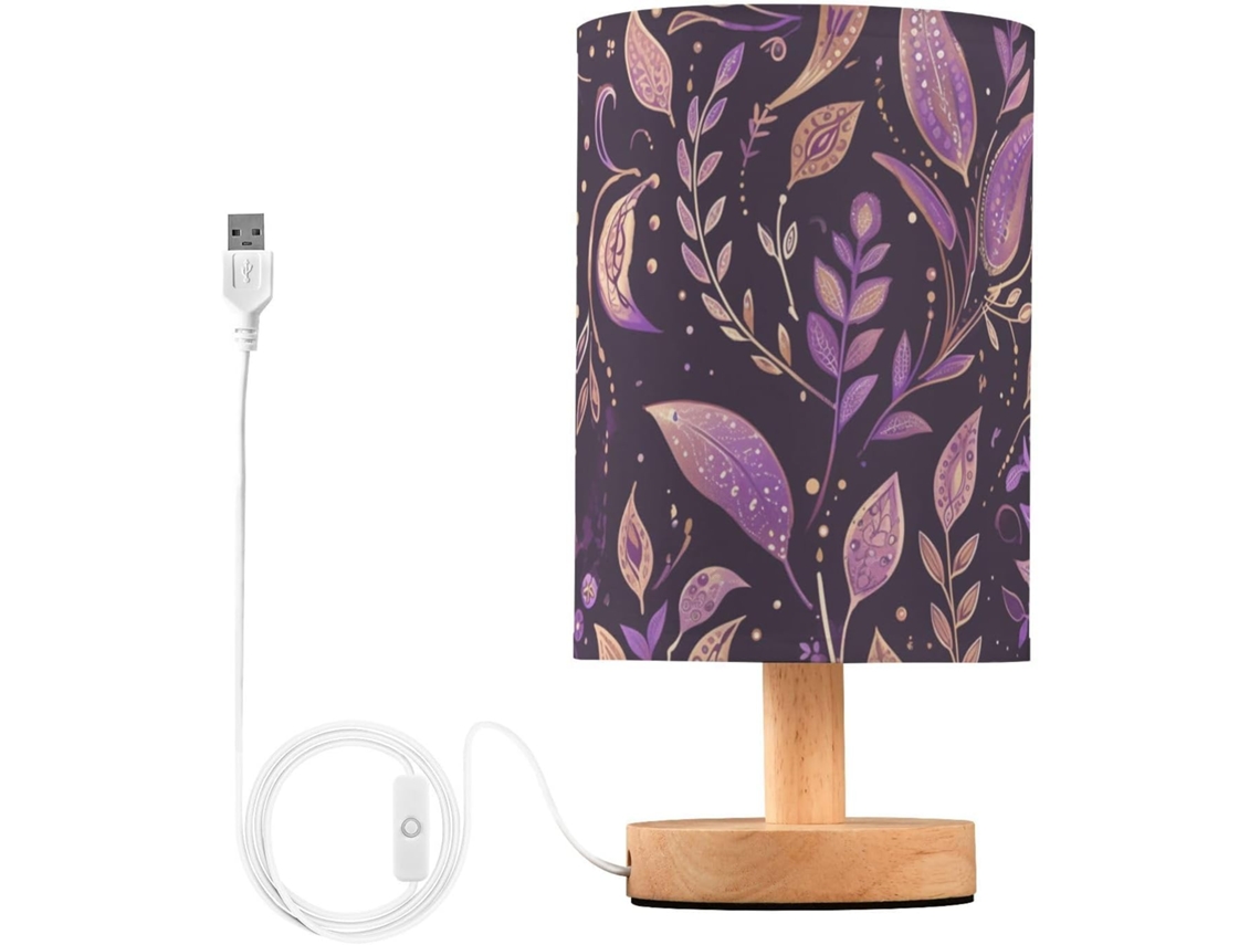Abajures Infantis Vintage Com Estampa Paisley Roxa, Ideais Para Cozinhas Infantis