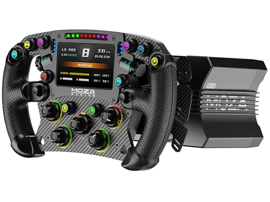 Pacote Moza Racing R12 V2 + Volante Fsr2 Formula - Direct Drive + Tela Sensível Ao Toque - Pc