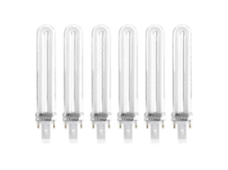 Kit com 6 Lâmpadas Eletrônicas de Reposição 9w em Formato U, 365nm, Compatíveis Secador Unhas Uv GOKOCO