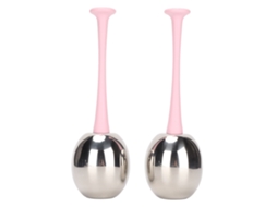 2pcs Bola de Gel Facial em Aço Inox Reduz Inchaço Elimina Linhas Finas Cabo Rosa Care Com A Pele