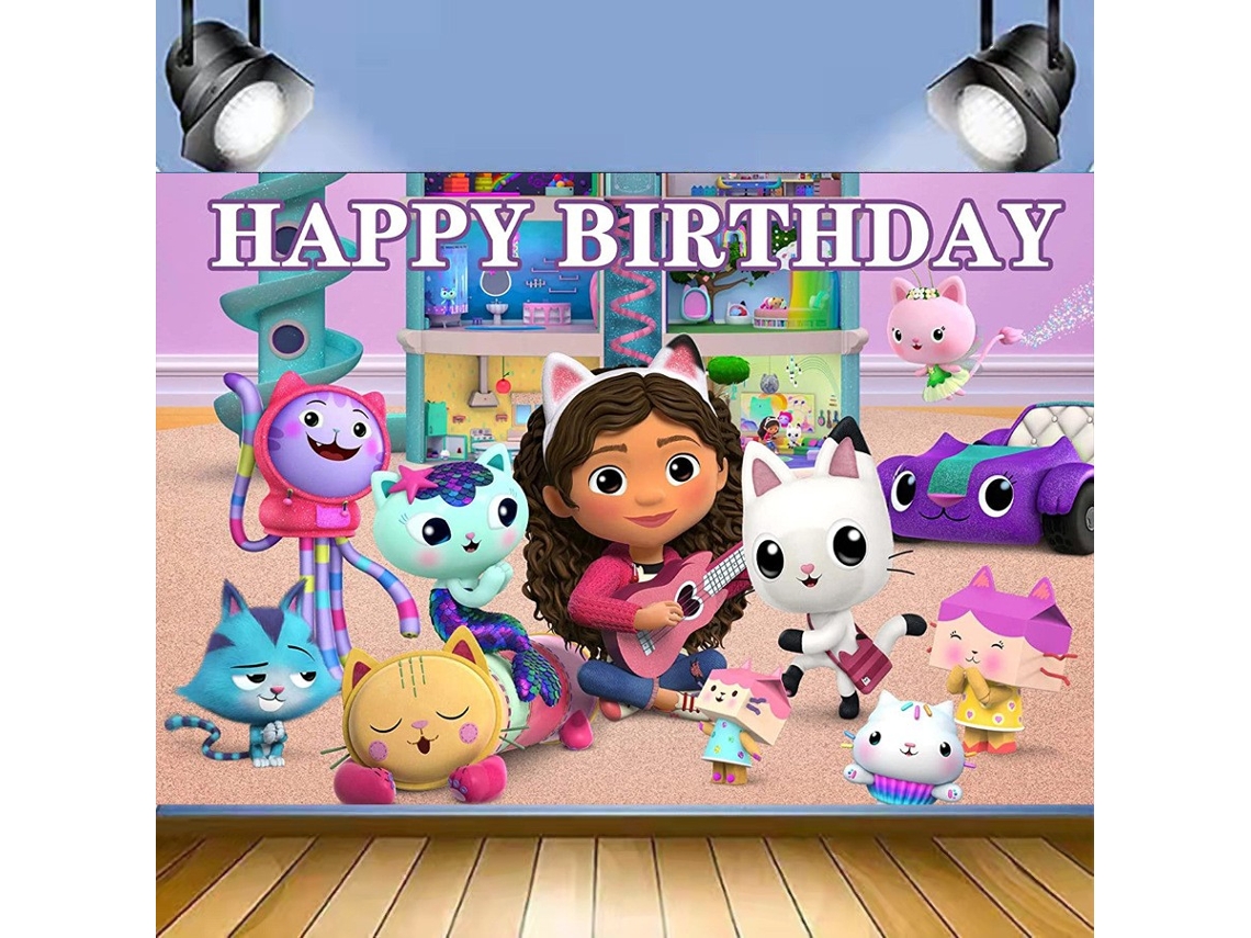 Decoração De Festa De Aniversário Gabby Dollhouse Cats, Tema Rosa, Balões, Talheres, Copos, Pratos, Kit, Decoração De Fundo, Acessórios Para Meninas E
