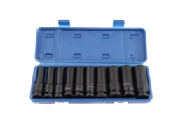 Conjunto de Soquetes Impacto 10pcs Aço Crom Molibdênio 1/2in Drive