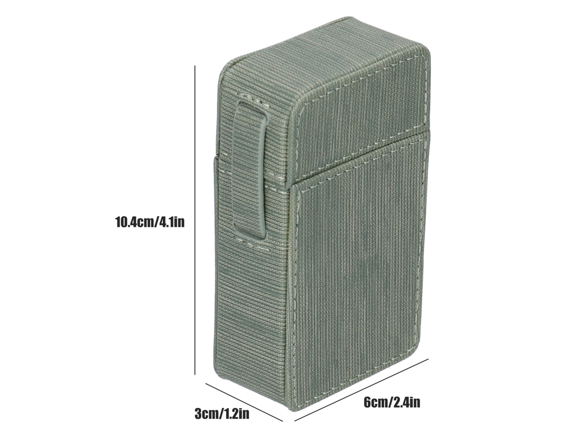 Lighter Cigarette Case Portable Pu Leather Green Eoocoo